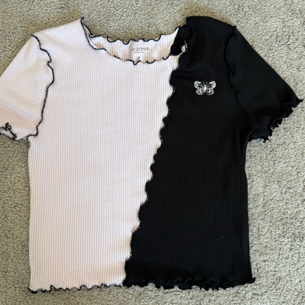 Black and Lavender Crop Top